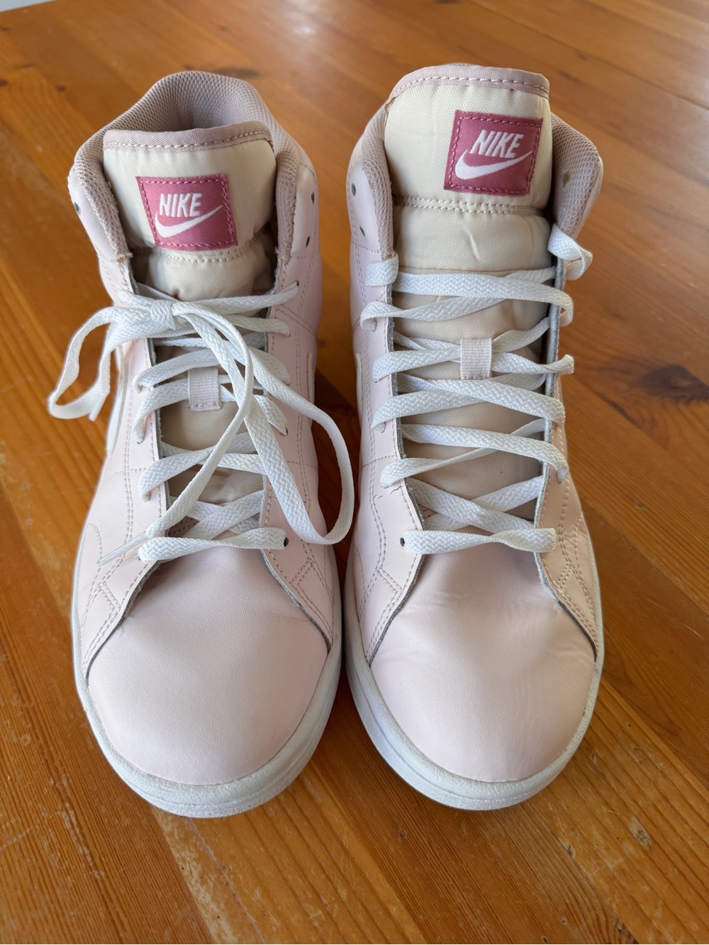 Nike Women’s Light Pink High-Top Sneakers with White Soles